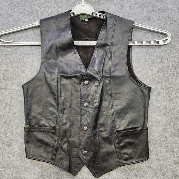 VTG MR Bick Genuine Leather Vest Mens 40 Black Biker Motorcycle USA Made Jacket - Picture 2 of 10